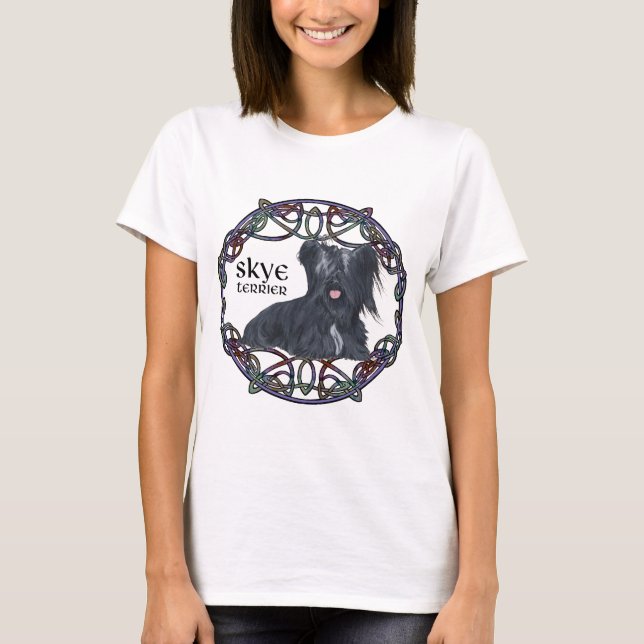 Skye Terrier in Celtic Knotwork T-Shirt (Front)