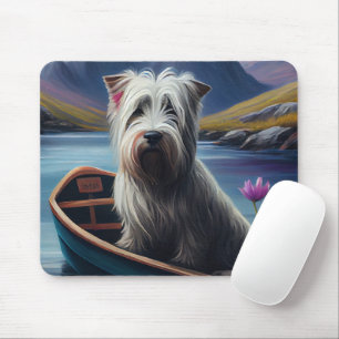 Skye Terrier on a Paddle: A Scenic Adventure Mouse Mat