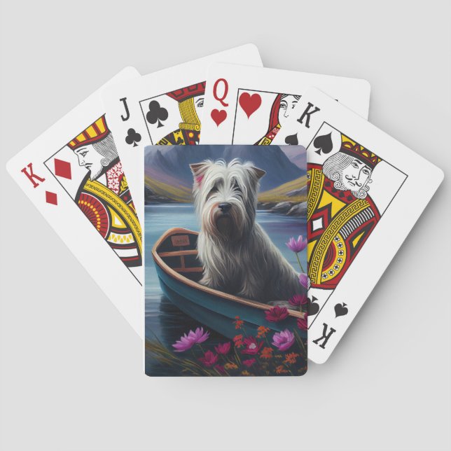 Skye Terrier on a Paddle: A Scenic Adventure Playing Cards (Back)