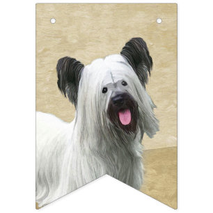 Skye Terrier Painting - Cute Original Dog Art Bunting