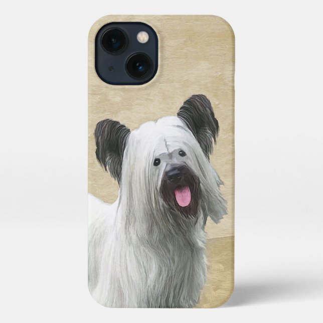 Skye Terrier Painting - Cute Original Dog Art iPhone Case (Back)