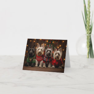 Skye Terrier Puppies Christmas Card