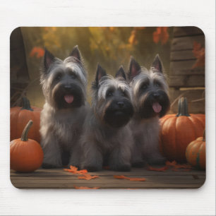 Skye Terrier Puppy Autumn Delight Pumpkin  Mouse Mat