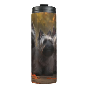 Skye Terrier Puppy Autumn Delight Pumpkin  Thermal Tumbler