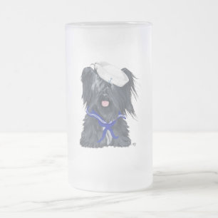 Skye Terrier Sailor Frosted Glass Beer Mug
