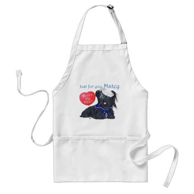 Skye Terrier Sailor Valentine Standard Apron (Front)
