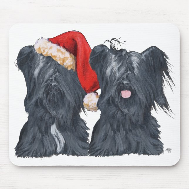 Skye Terrier Santa Claus Mouse Mat (Front)
