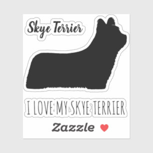 Skye Terrier Silhouette Dog Breed Vinyl Sticker