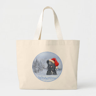 Skye Terrier Wintertime Large Tote Bag