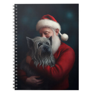 Skye Terrier With Santa Claus Festive Christmas Notebook