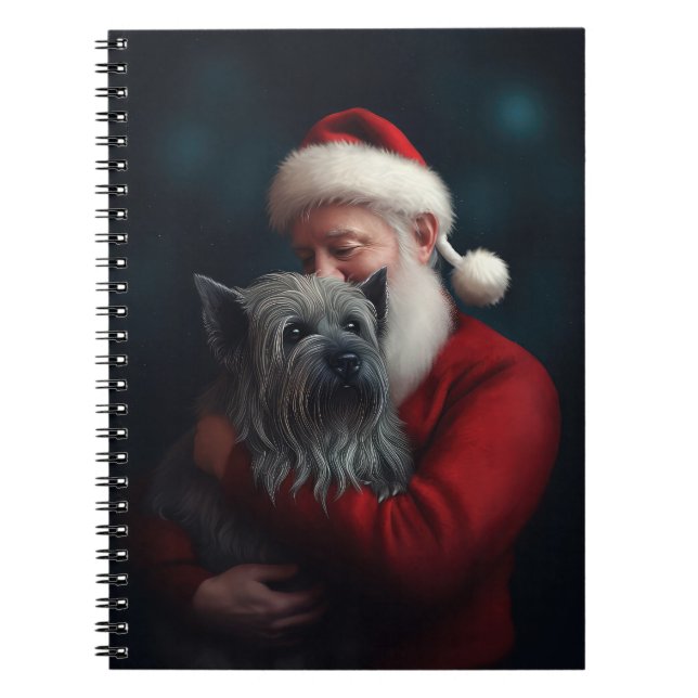 Skye Terrier With Santa Claus Festive Christmas Notebook (Front)