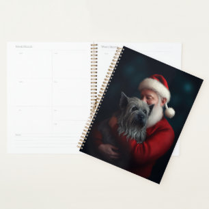 Skye Terrier With Santa Claus Festive Christmas Planner