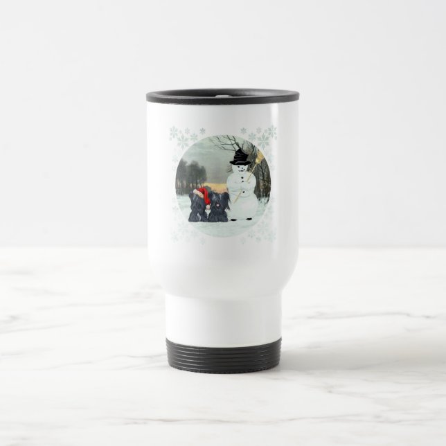 Skye Terriers & Snowman Travel Mug (Center)