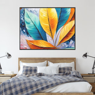 Skyfire Leaves   Celestial Abstract Print