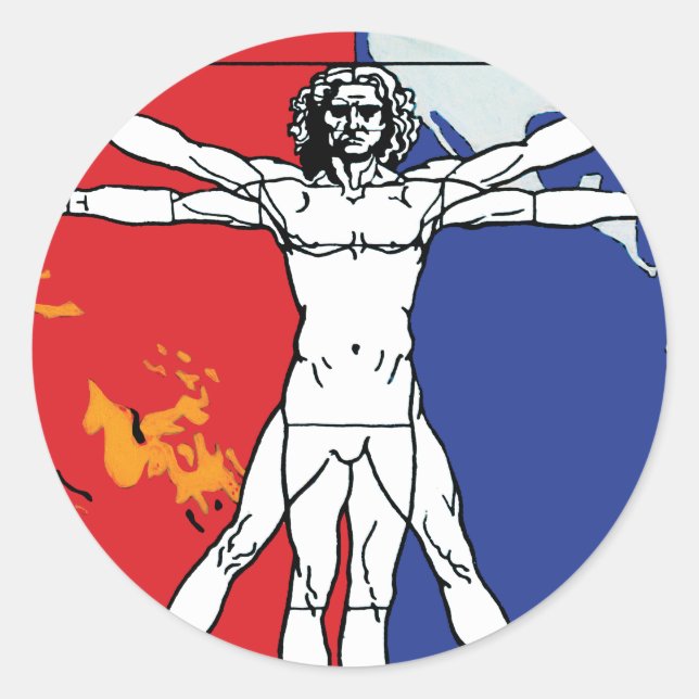 Skylab 2 Vitruvian Man Mission Patch Logo Classic Round Sticker (Front)