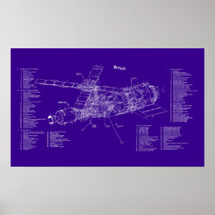 Skylab blueprint poster