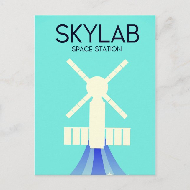 Skylab Space Station Space Art Postcard (Front)