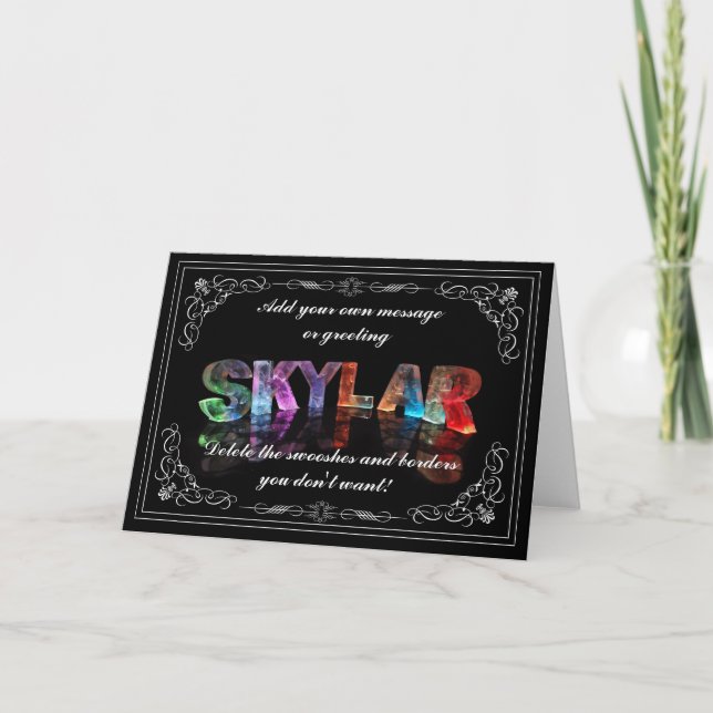 Skylar -  Name in Lights greeting card (Photo) (Front)