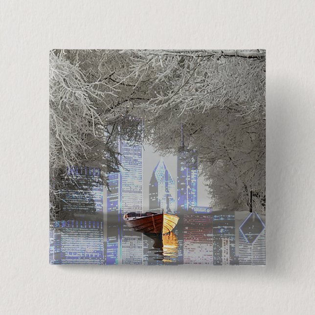 Skyline 15 Cm Square Badge (Front)