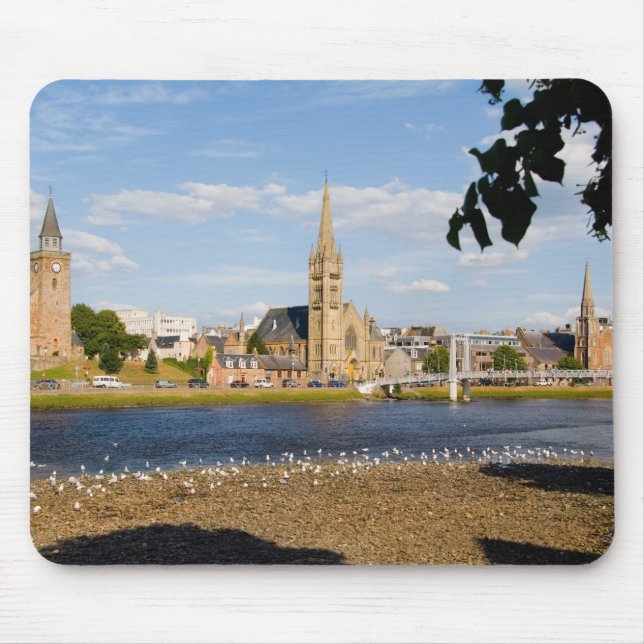 Skyline and river of quaint town of Inverness Mouse Mat (Front)