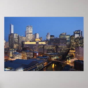 Skyline and River Poster