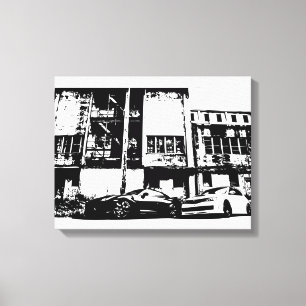 Skyline and STI black and white Canvas print