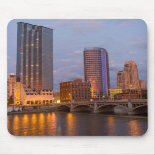 Skyline At Dusk, On The Grand River 2 Mouse Mat