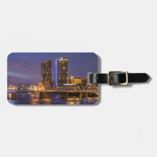 Skyline At Dusk, On The Grand River Luggage Tag