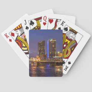 Skyline At Dusk, On The Grand River Playing Cards