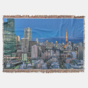Skyline at twilight throw blanket