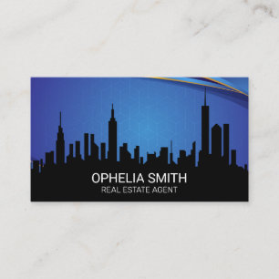 Skyline Buildings   Modern Geometric Business Card