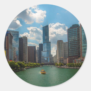 Skyline Chicago Classic Round Sticker