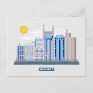 Skyline City Landscape   Nashville, Tennessee Postcard