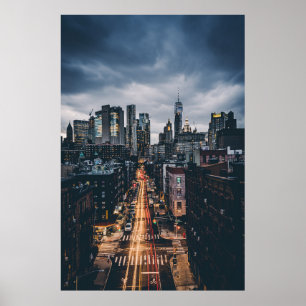 SKYLINE CITY SCENERY VIEW FROM THE MANHATTAN BRIDG POSTER