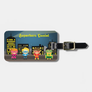 Skyline Cute Superhero For Kids Luggage Tag