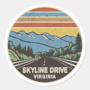 Skyline Drive Shenandoah Virginia Mountains Classic Round Sticker