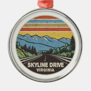 Skyline Drive Shenandoah Virginia Mountains Metal Tree Decoration