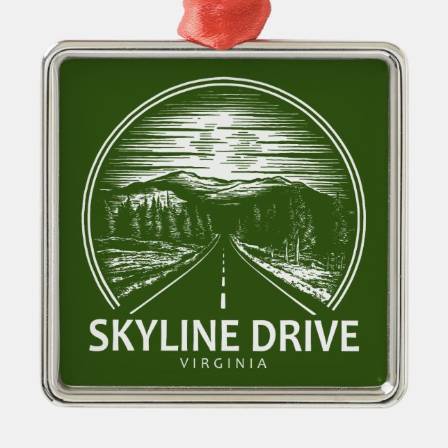 Skyline Drive Virginia Forest Metal Tree Decoration (Front)