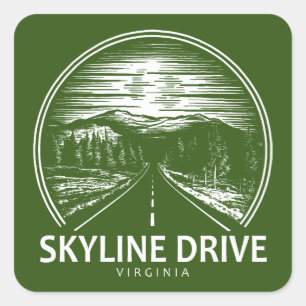 Skyline Drive Virginia Forest Square Sticker