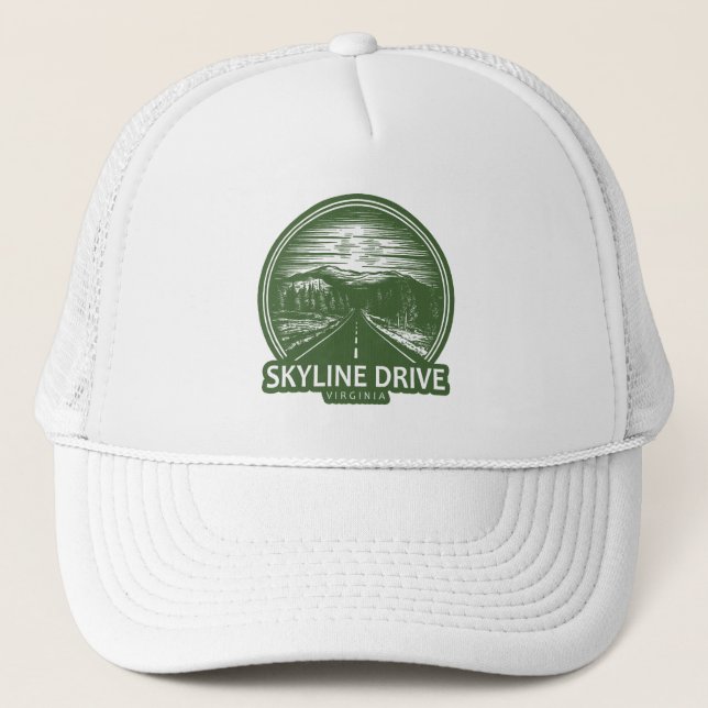 Skyline Drive Virginia Forest Trucker Hat (Front)