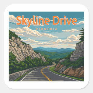 Skyline Drive Virginia Landscape Square Sticker