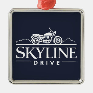 Skyline Drive Virginia Motorcycle Metal Tree Decoration