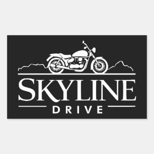 Skyline Drive Virginia Motorcycle Rectangular Sticker