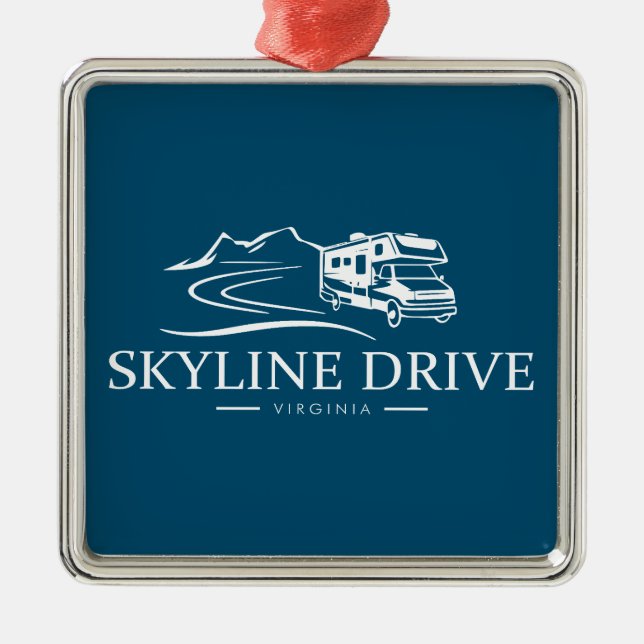 Skyline Drive Virginia Recreational Vehicle Metal Tree Decoration (Front)