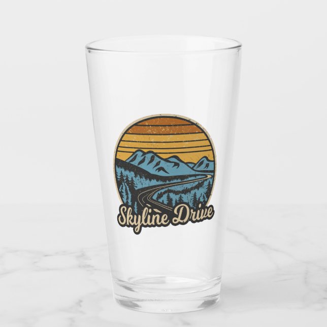 Skyline Drive Virginia Retro Glass (Front)