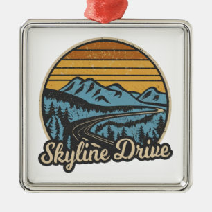 Skyline Drive Virginia Retro Metal Tree Decoration