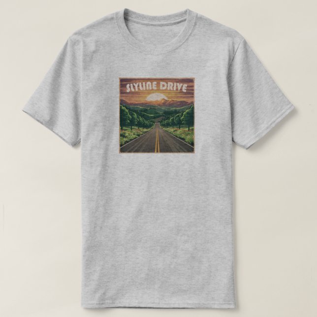 Skyline Drive Virginia Sunset T-Shirt (Design Front)