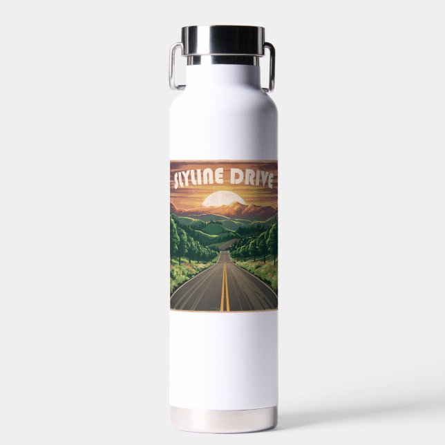Skyline Drive Virginia Sunset Water Bottle (Front)