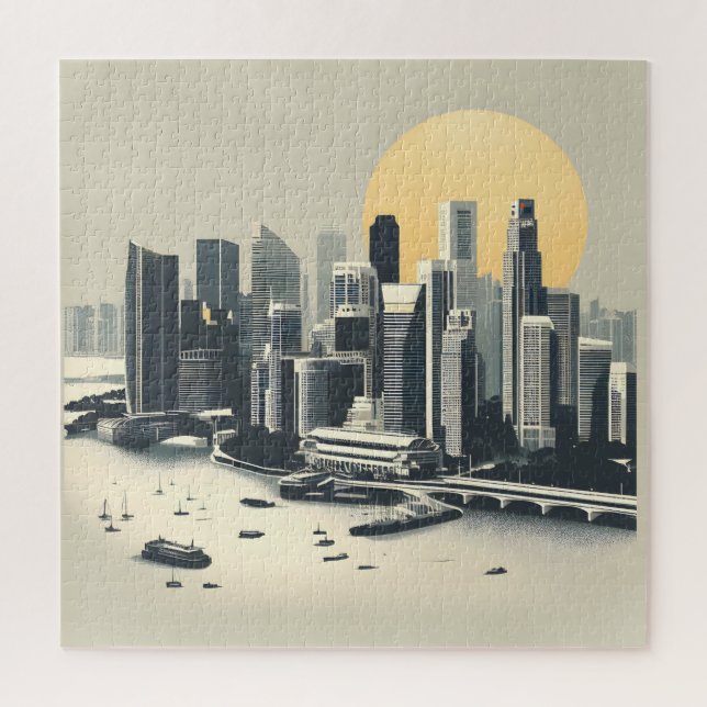 Skyline Fantasy: Singapore's Marina Bay Jigsaw Puzzle (Vertical)