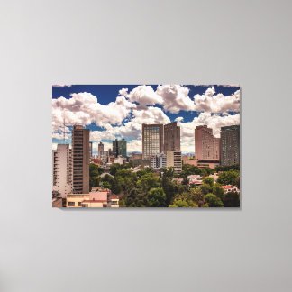 Skyline From The Hotels In Polanco Mexico City Canvas Print